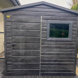 Domek narzędziowy dwuspadowy drewnopodobny Grafit