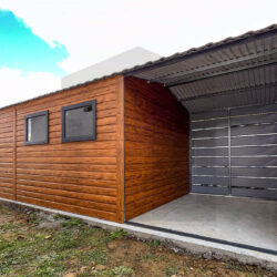 Garaż blaszany z ażurową wiatą Multigloss 3m x 8m - obrazek 2