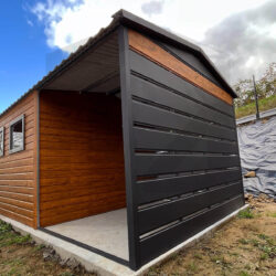 Garaż blaszany z ażurową wiatą Multigloss 3m x 8m - obrazek 3