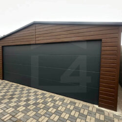 Garaż blaszany Orzech 6m x 5,8m z bramą segmentową - obrazek 2