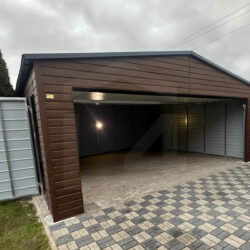 Garaż blaszany Orzech 6m x 5,8m z bramą segmentową - obrazek 7