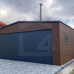 Garaż blaszany Orzech 6m x 5,8m z bramą segmentową - obrazek 4