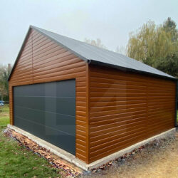 Garaż blaszany Złoty dąb 6m x 5,8m z bramą segmentową - obrazek 3