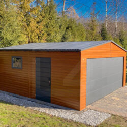 Garaż dwuspadowy Złoty dąb 6m x 5,8m z bramą segmentową