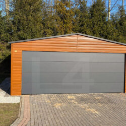 Garaż dwuspadowy Złoty dąb 6m x 5,8m z bramą segmentową - obrazek 4