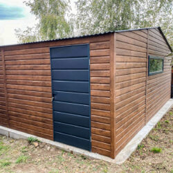 Garaż blaszany dwustanowiskowy Orzech 6,3m x 6m - obrazek 2