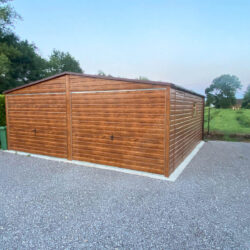 Garaż blaszany dwustanowiskowy dwuspadowy Orzech 6m x 6m - obrazek 3