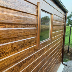 Garaż blaszany dwustanowiskowy dwuspadowy Orzech 6m x 6m - obrazek 5