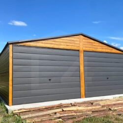 Garaż dwuspadowy drewnopodobny Multigloss i Grafit 6m x 6m - obrazek 2