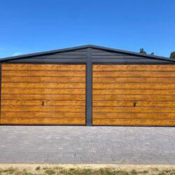 Garaż dwuspadowy drewnopodobny Grafit i Multigloss 6m x 8m - obrazek 3