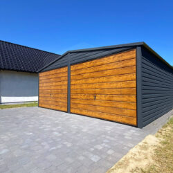 Garaż dwuspadowy drewnopodobny Grafit i Multigloss 6m x 8m - obrazek 4