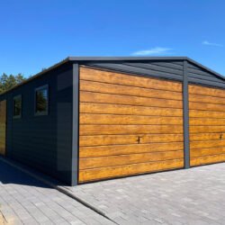 Garaż dwuspadowy drewnopodobny Grafit i Multigloss 6m x 8m - obrazek 5