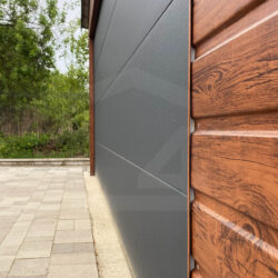 Garaż dwuspadowy Orzech Premium 6m x 6m brama segmentowa - obrazek 3