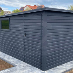 Garaż spad do tyłu Grafit mat Premium 3m x 4m drzwi i okno PCV - obrazek 2