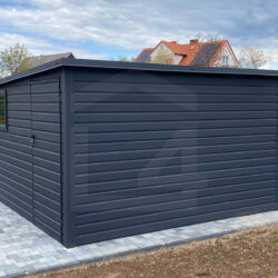 Garaż spad do tyłu Grafit mat Premium 3m x 4m drzwi i okno PCV